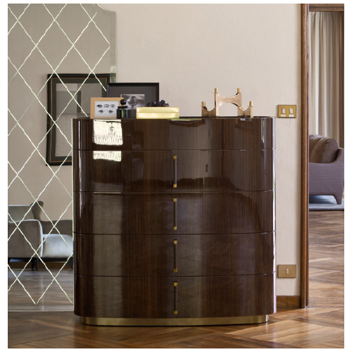 MAYFAIR chest of drawers with leather top