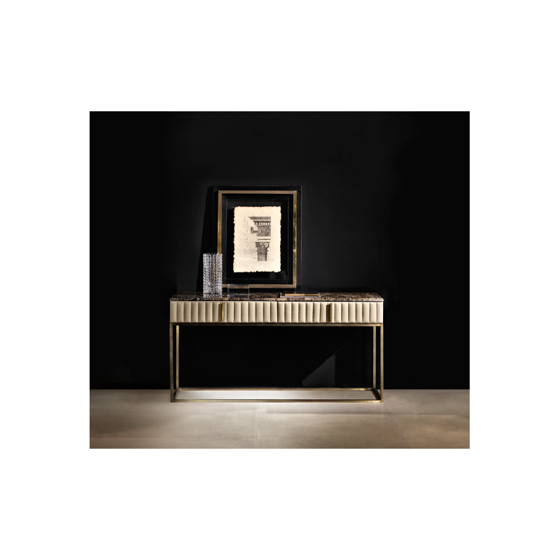 Designer console table with marble top